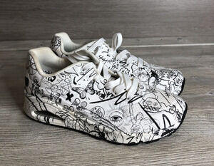 Skechers Vexx Uno Process Sketch Sneakers White Black Women 7.5